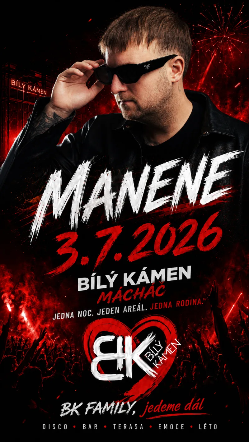Plakát Manene 3. 7. 2026 na Bílém Kameni